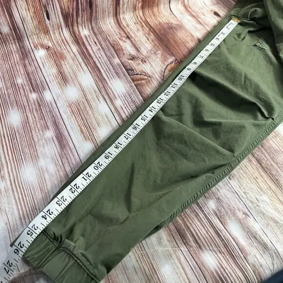 American Eagle Sz 6 Green Stretch Mid Rise Joggers Chino Twill Ankle Pants 31x26 - Picture 8 of 11